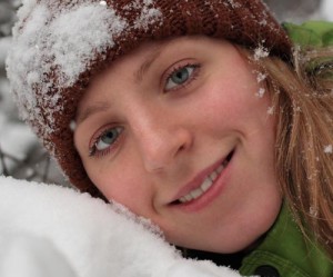 face in winter time